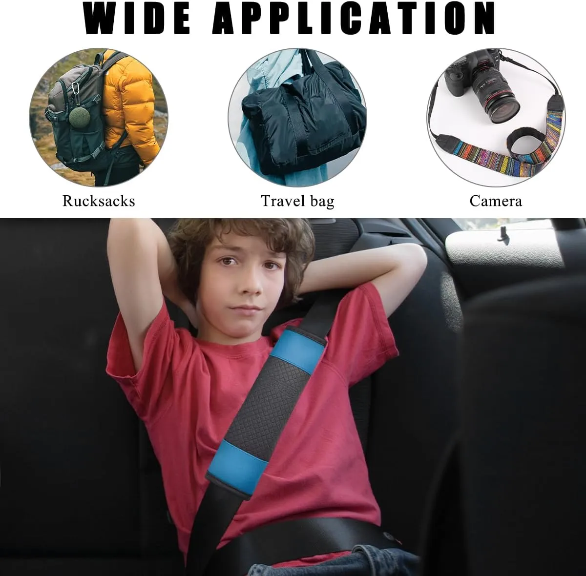 2 PCS Car Seat Belt Covers, Automotive Soft Seat Belt Shoulder Pads Neck Protectors, Universal Seat Belt Pads Compatible with Cars Trucks SUVs, Interior Car Accessories (Blue)