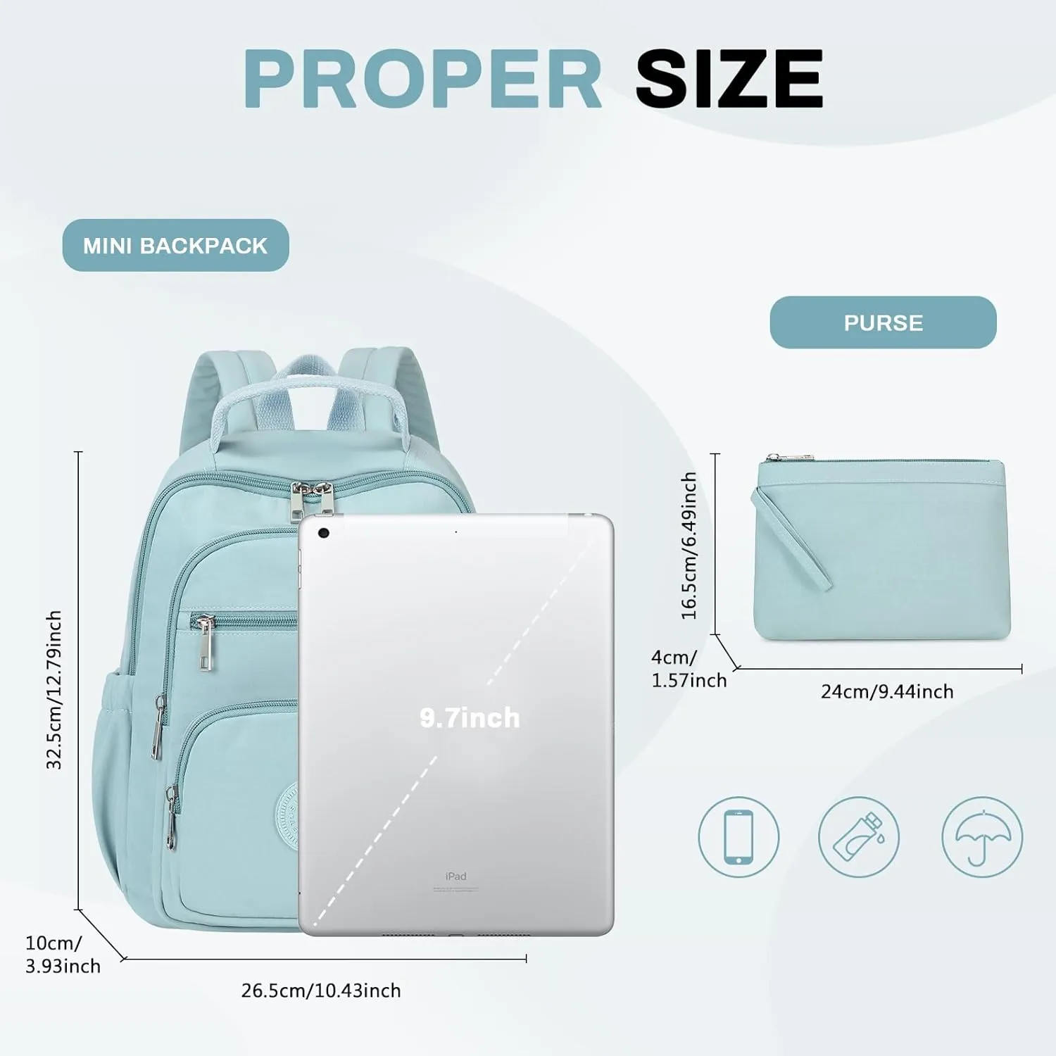 Backpack Purse for Women, Lightweight Mini Backpack Purse Small Bookbag with Mini Wallet and Luggage Strap,Green