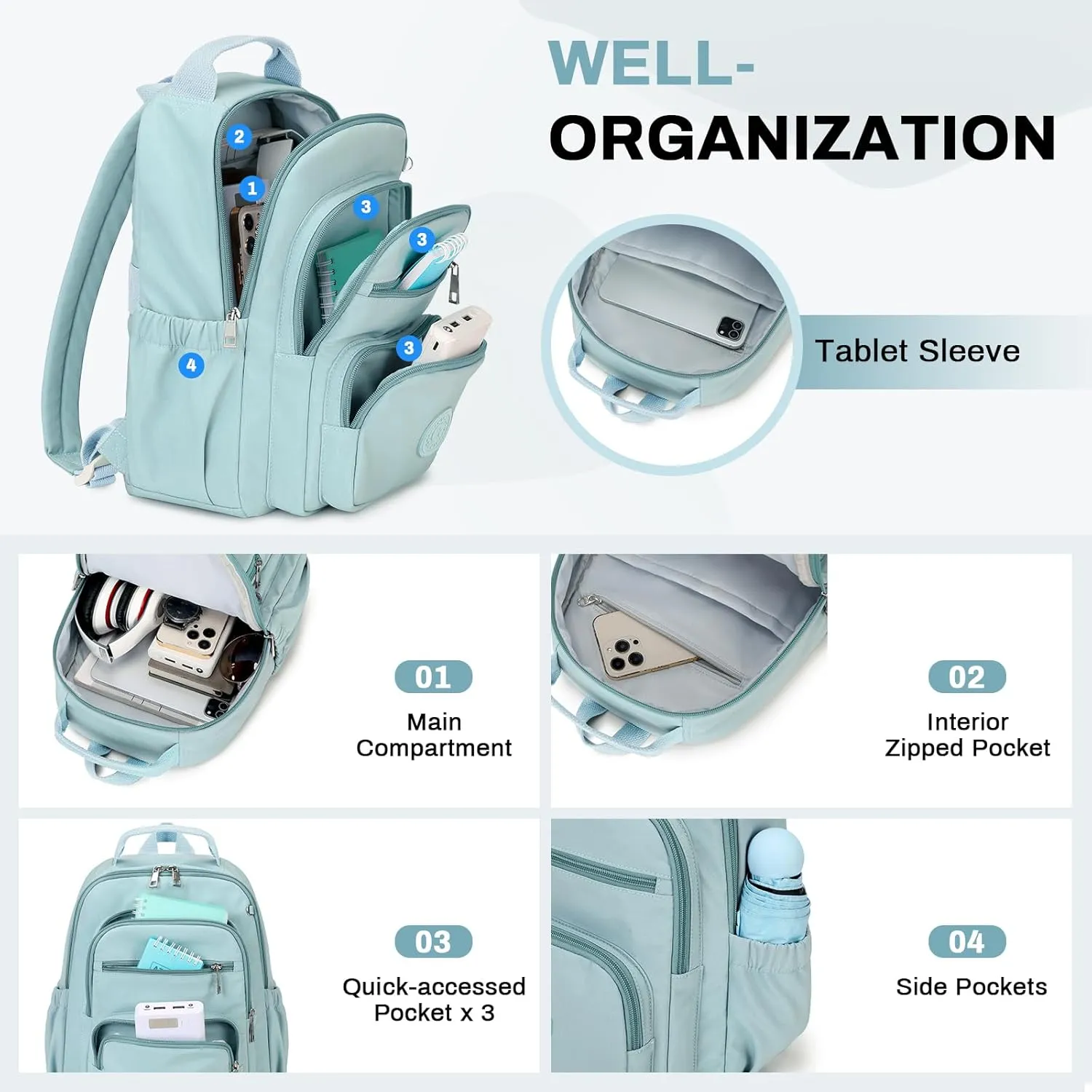 Backpack Purse for Women, Lightweight Mini Backpack Purse Small Bookbag with Mini Wallet and Luggage Strap,Green