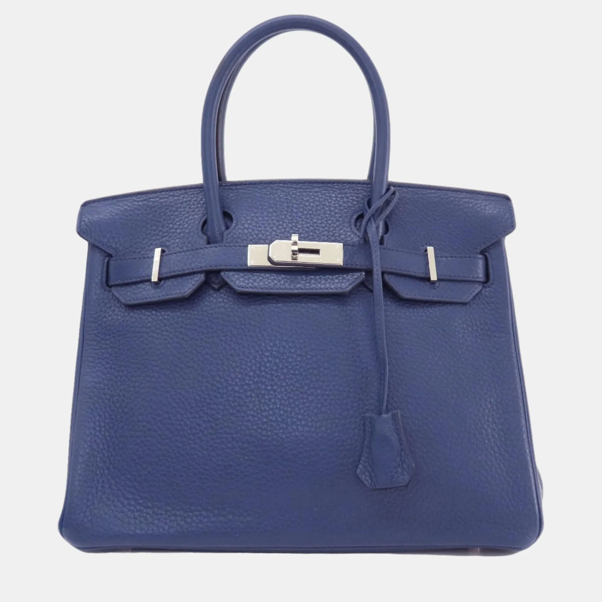 Blue Taurillon Clemence Leather Birkin 30 Tote Bag