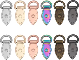 CHGCRAFT 12 Pcs 6 Colors Metal Bag Side Clip Buckle D Ring Clip Hang Buckle Alloy Bag Shoulder Strap Chain Link Buckles for Luggage Hardware Accessories