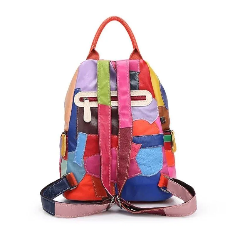 Colorful Soft Leather Backpacks for Women