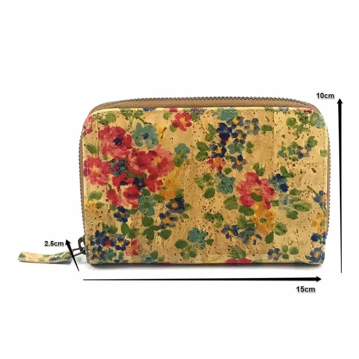 Cork Zip Purse & Vegan Wallet for Women Floral