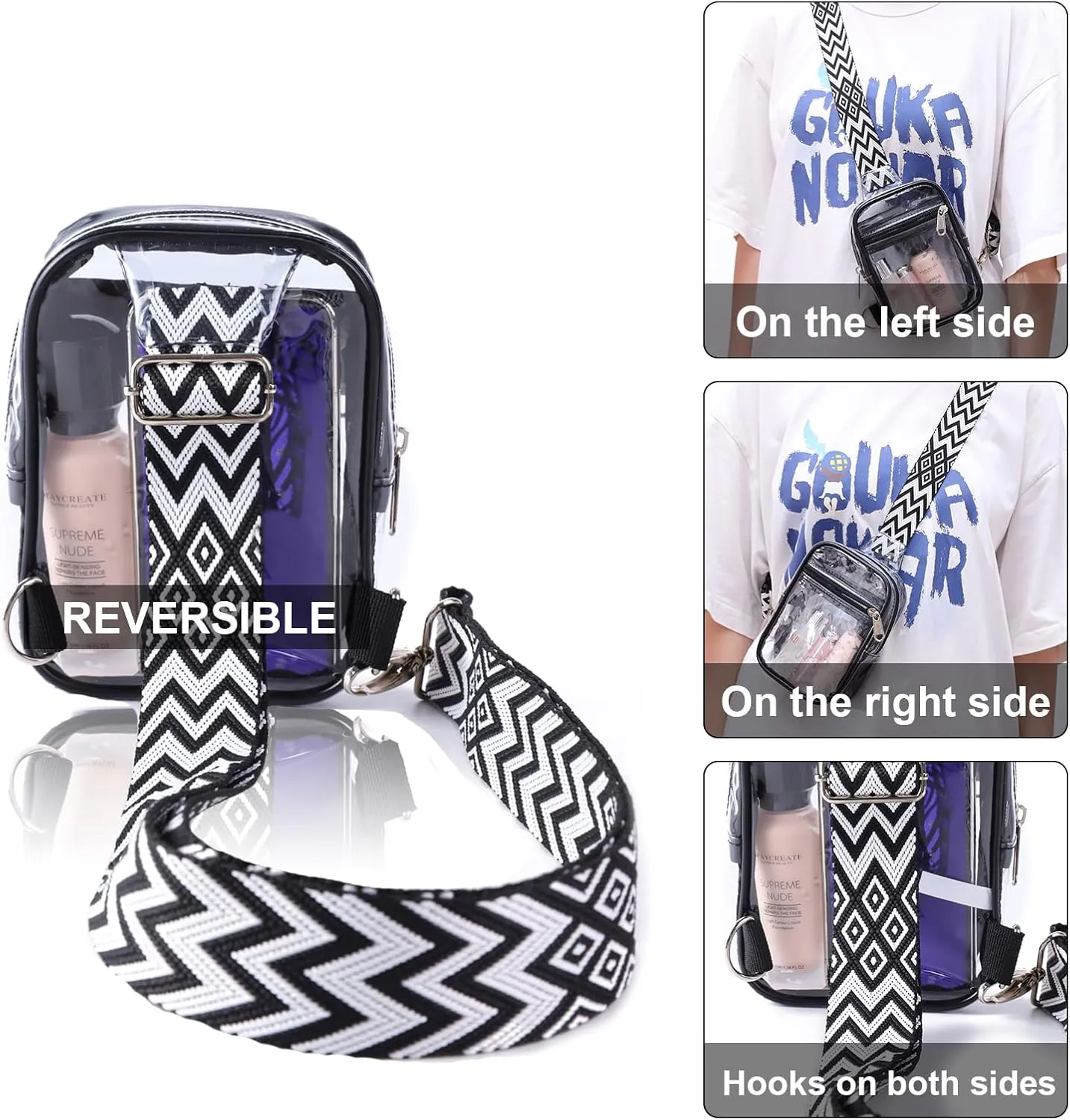COVAX Clear Sling Bag, Clear Bag Stadium Approved for Concerts, Sports Events
