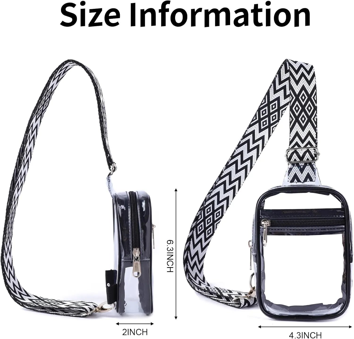COVAX Clear Sling Bag, Clear Bag Stadium Approved for Concerts, Sports Events