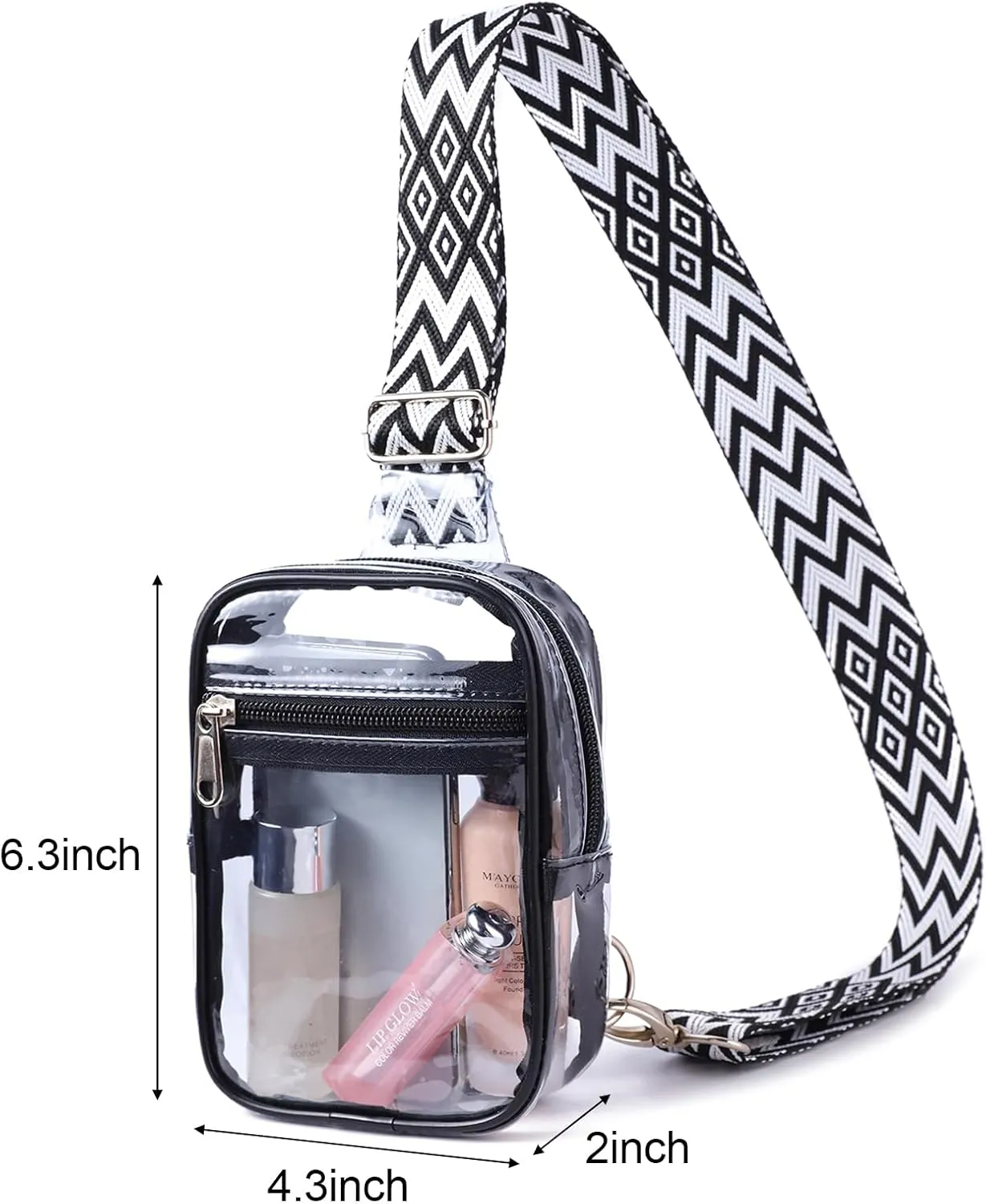 COVAX Clear Sling Bag, Clear Bag Stadium Approved for Concerts, Sports Events