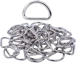 DNHCLL 50 Pcs 1/2 Inch Metal Nickel Plated Multi-Purpose D Ring,for Hardware Bags Ring Hand DIY Accessories