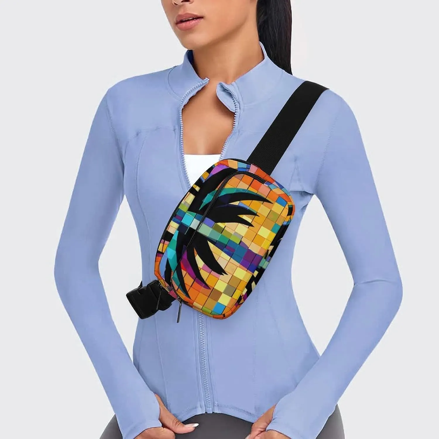 Fanny Pack for Men&Women Crossbody Waist Bag Small Sling Backpack Palm Tree Clip Art Belt Bag