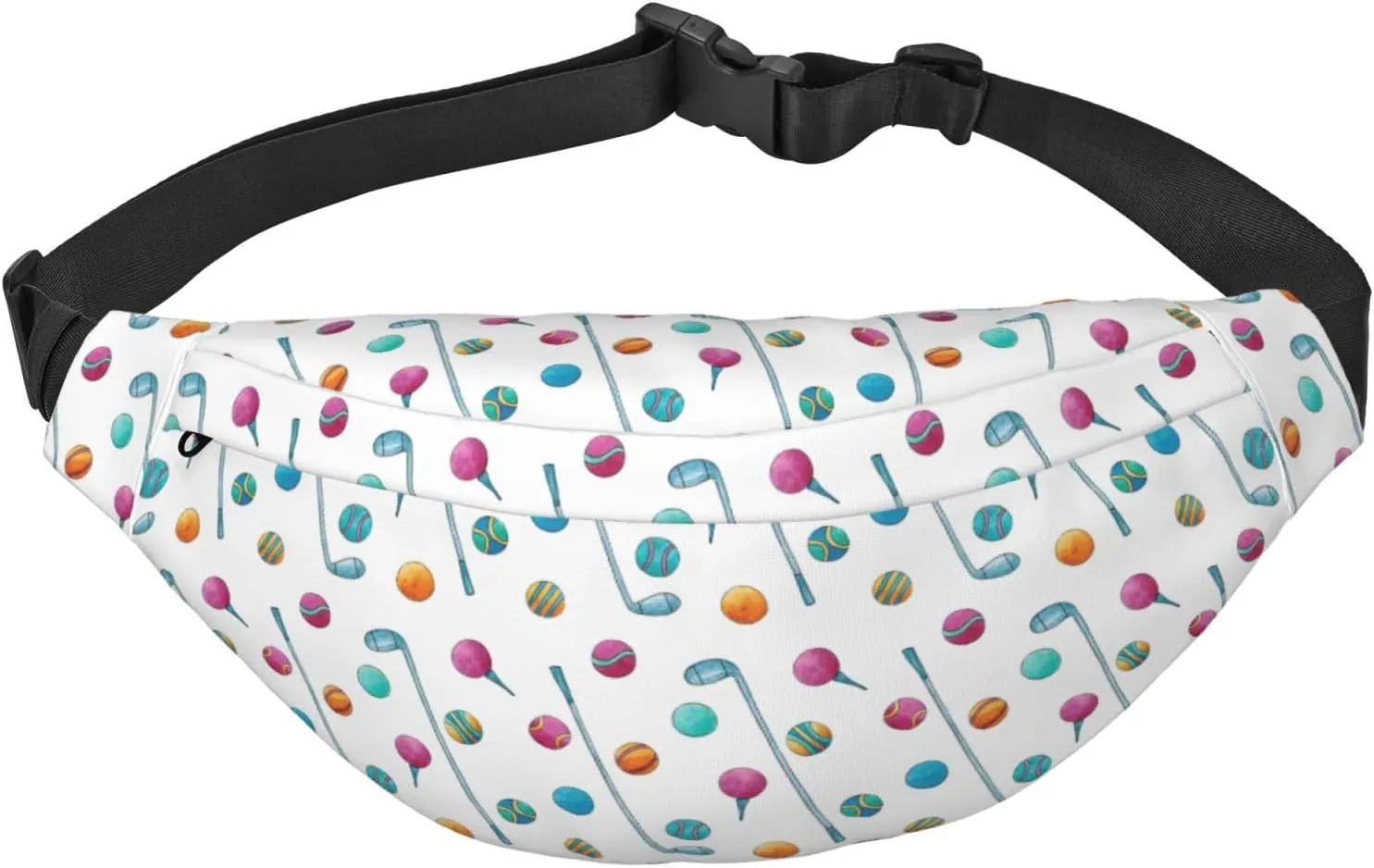 Fanny Pack for Women Men,Sports Golf Ball Pattern Large Crossbody Waist Pack Belt Bag for Workout Hiking Running Travel, Onesize