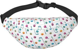 Fanny Pack for Women Men,Sports Golf Ball Pattern Large Crossbody Waist Pack Belt Bag for Workout Hiking Running Travel, Onesize