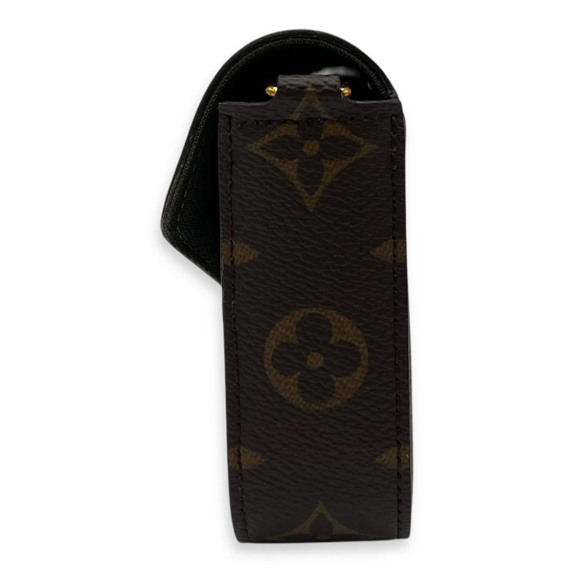 Felicie Strap and Go Brown Crossbody Bag in Monogram Coated Canvas, Gold hardware