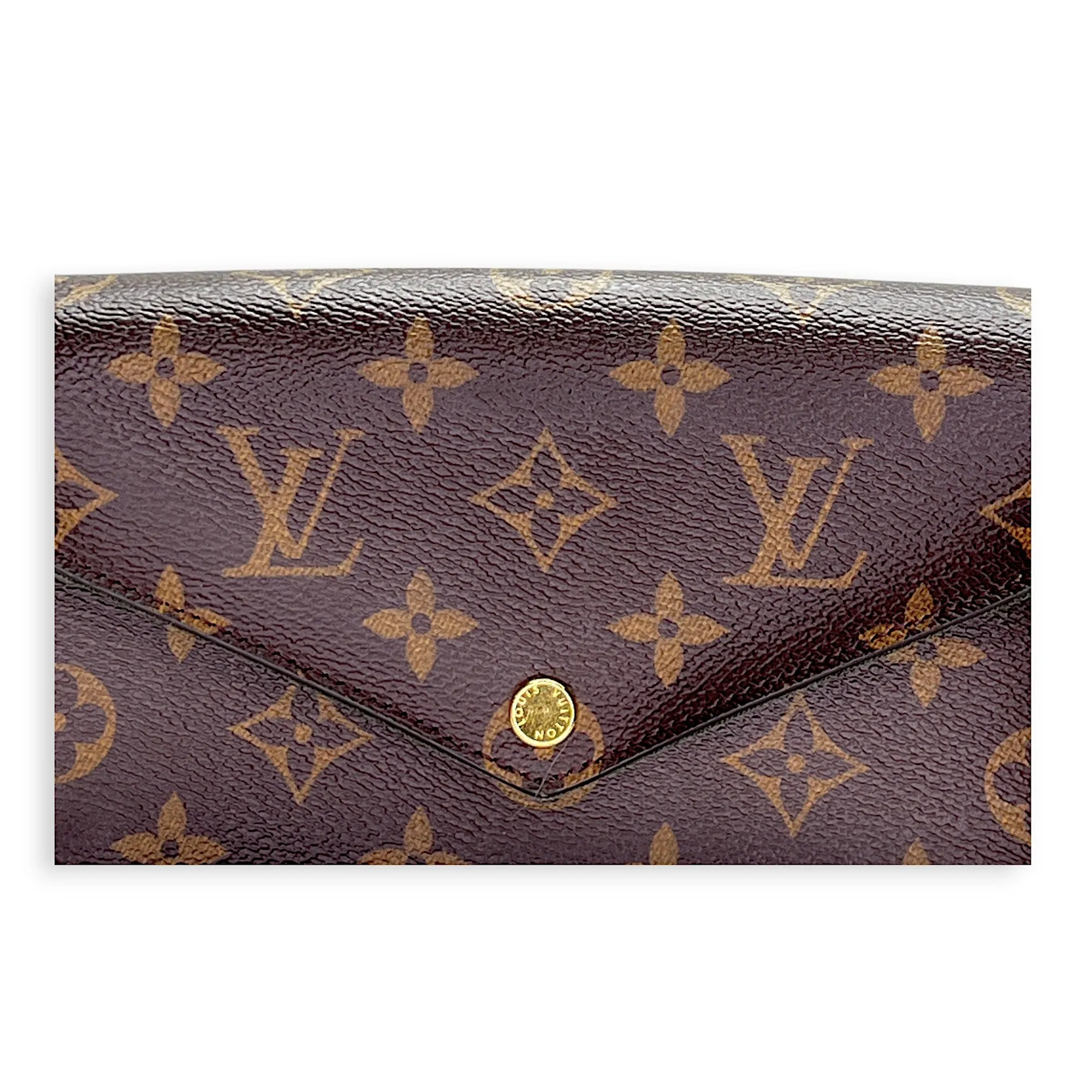 Felicie Strap and Go Brown Crossbody Bag in Monogram Coated Canvas, Gold hardware
