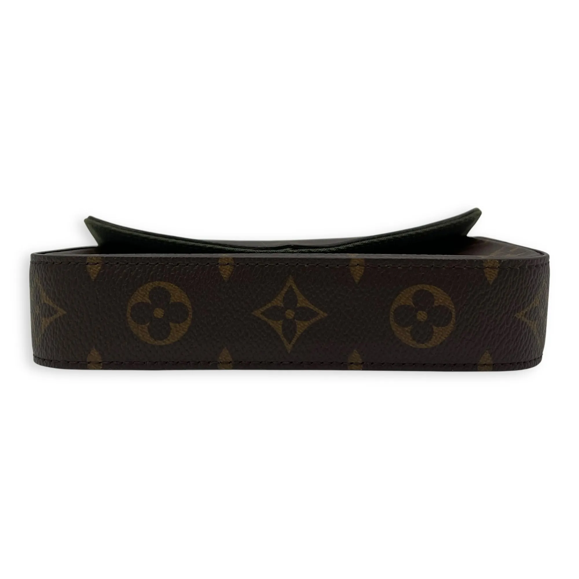 Felicie Strap and Go Brown Crossbody Bag in Monogram Coated Canvas, Gold hardware