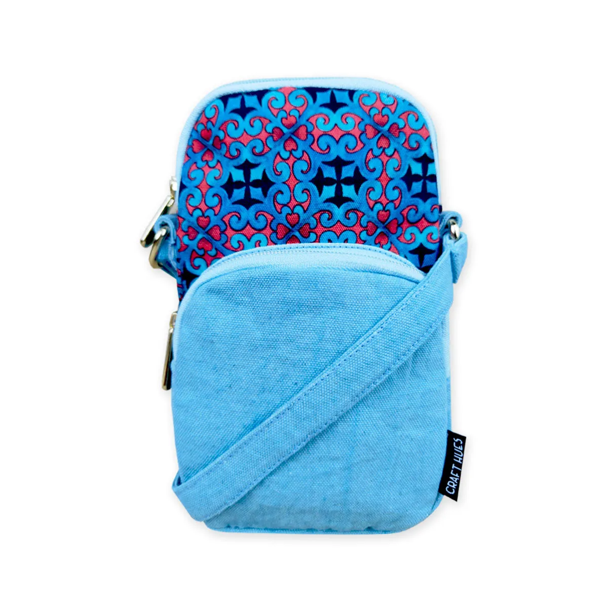 Front Pocket Mobile Sling- Blue Knot