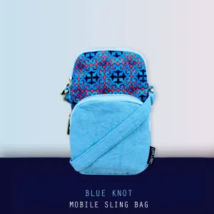 Front Pocket Mobile Sling- Blue Knot