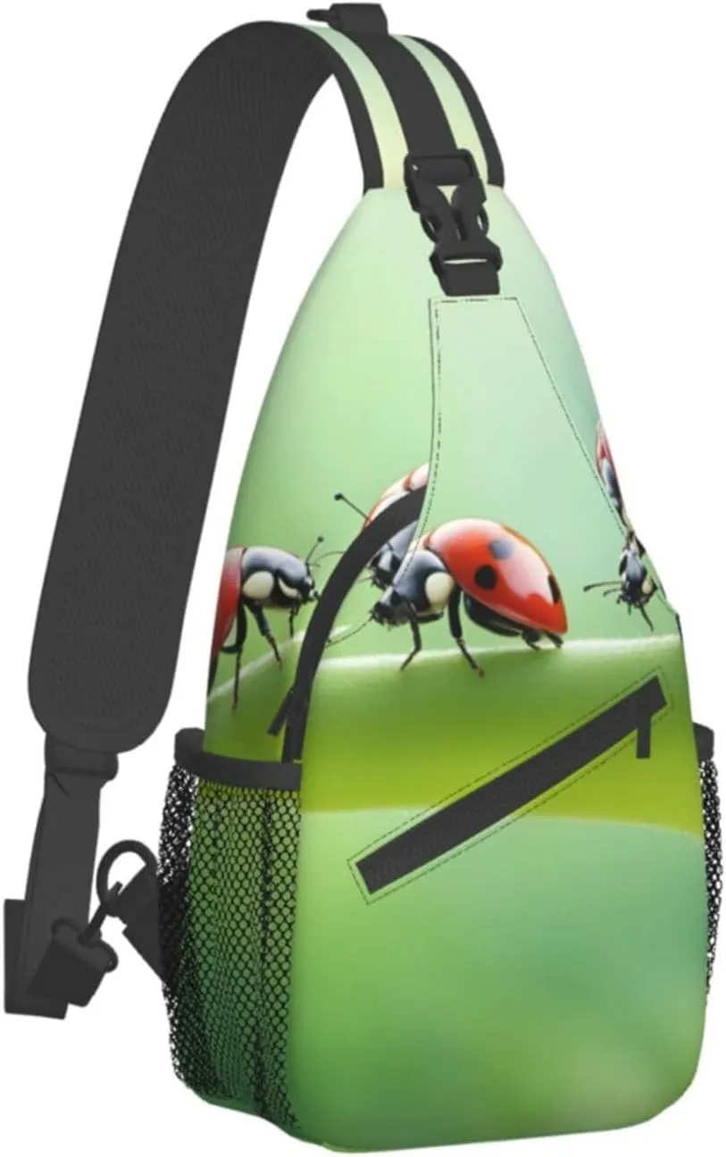 Funny Ladybug Shoulder Bag Crossbody Backpack Chest Bag Lightweight Sling Daypackstravel Hiking Cycling For Men Women