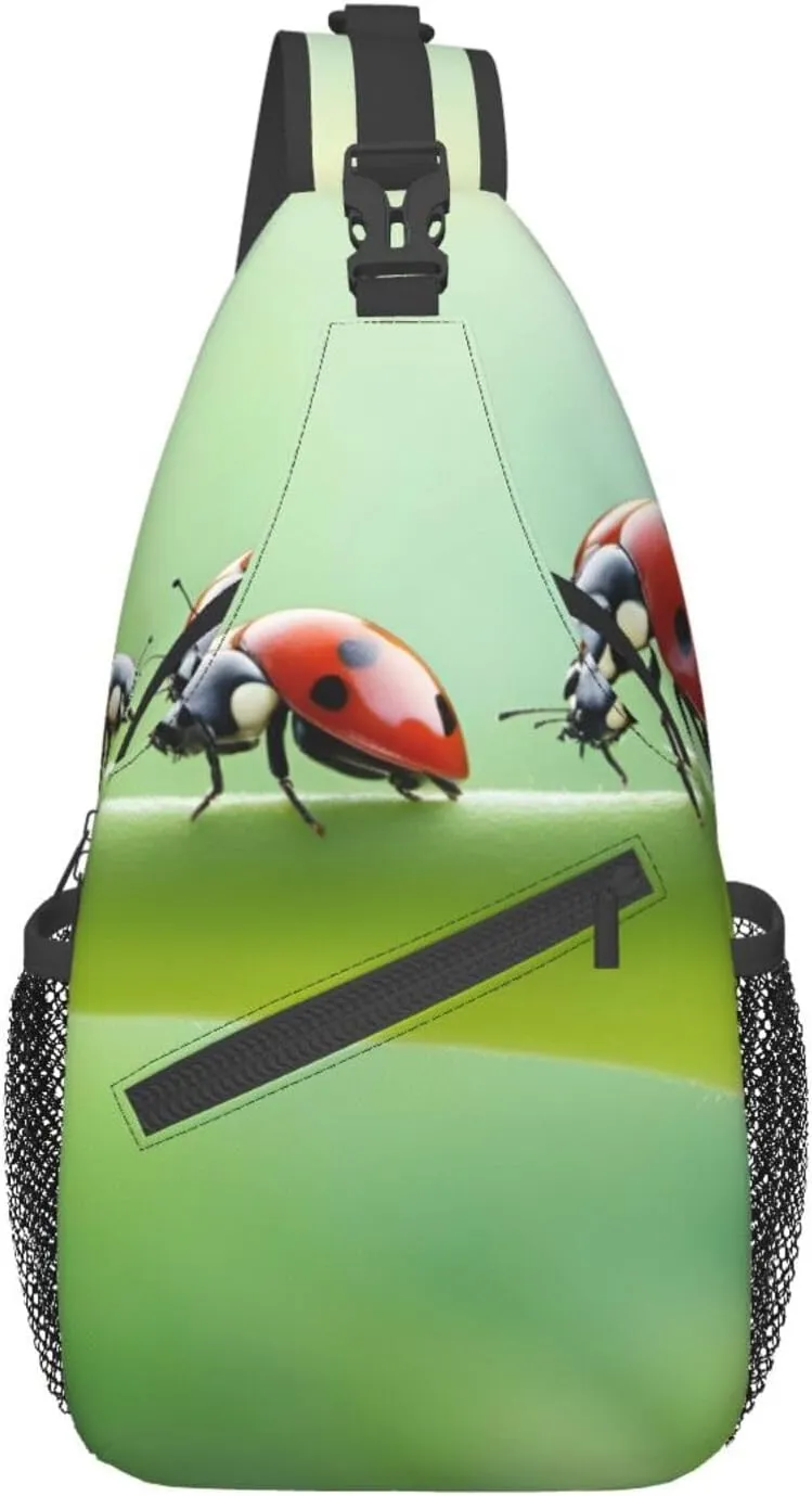 Funny Ladybug Shoulder Bag Crossbody Backpack Chest Bag Lightweight Sling Daypackstravel Hiking Cycling For Men Women