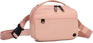 Funny Pack Belt Bag Small Crossbody Unisex for Workout Running Hiking Travel Gift Water Resistant Durable Soft Material multifunctional (Pink)