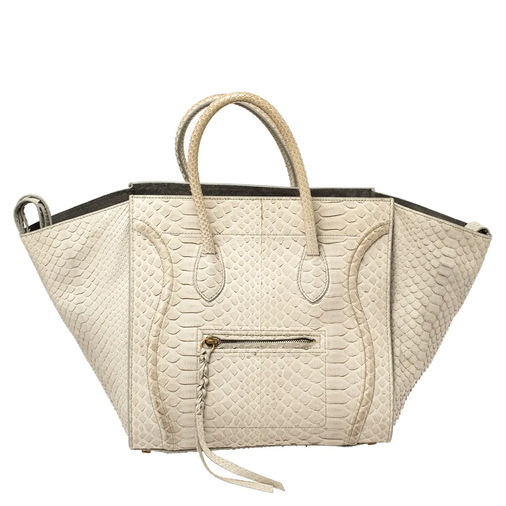 Grey Python Medium Phantom Luggage Tote