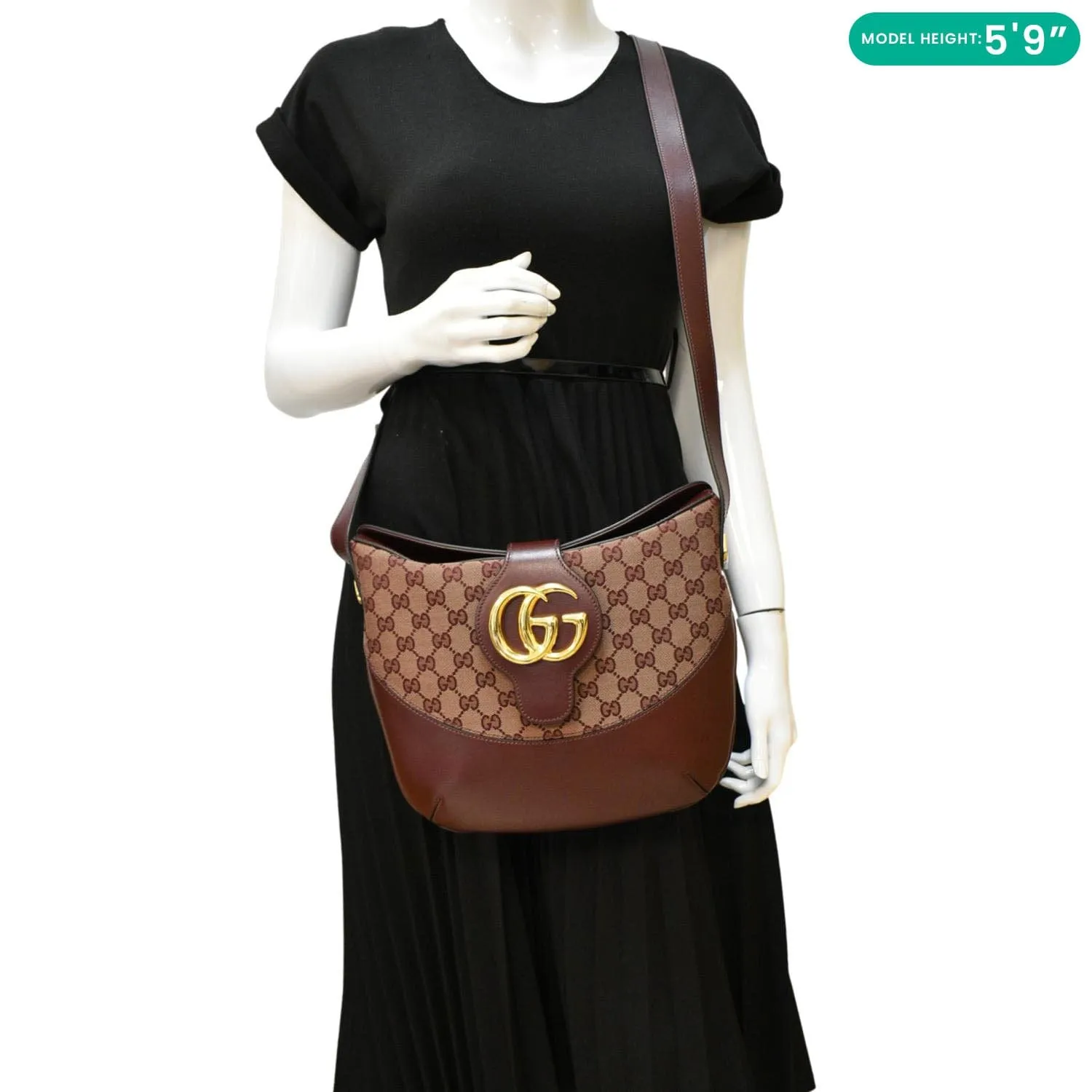 Gucci Arli Medium Canvas Crossbody Bag Brown 568857