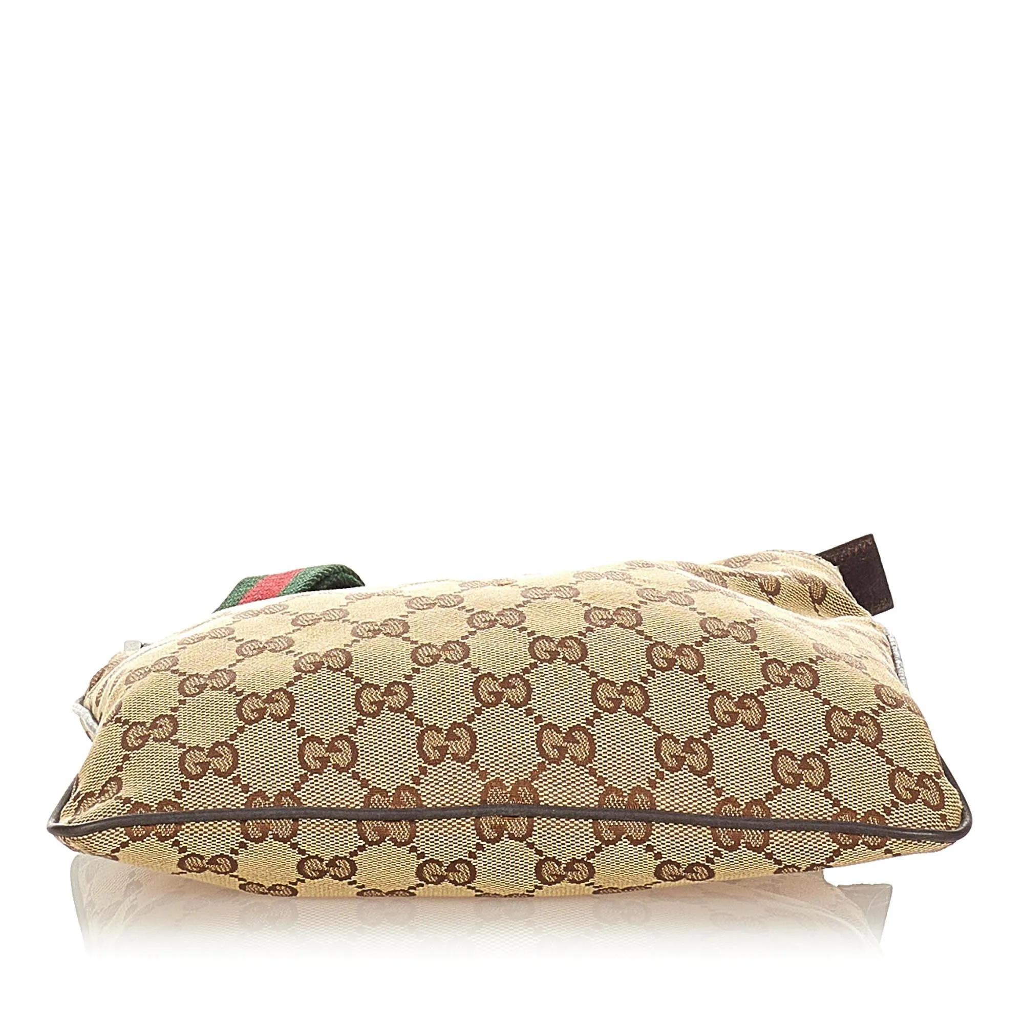 Gucci GG Canvas Web Crossbody Bag Brown