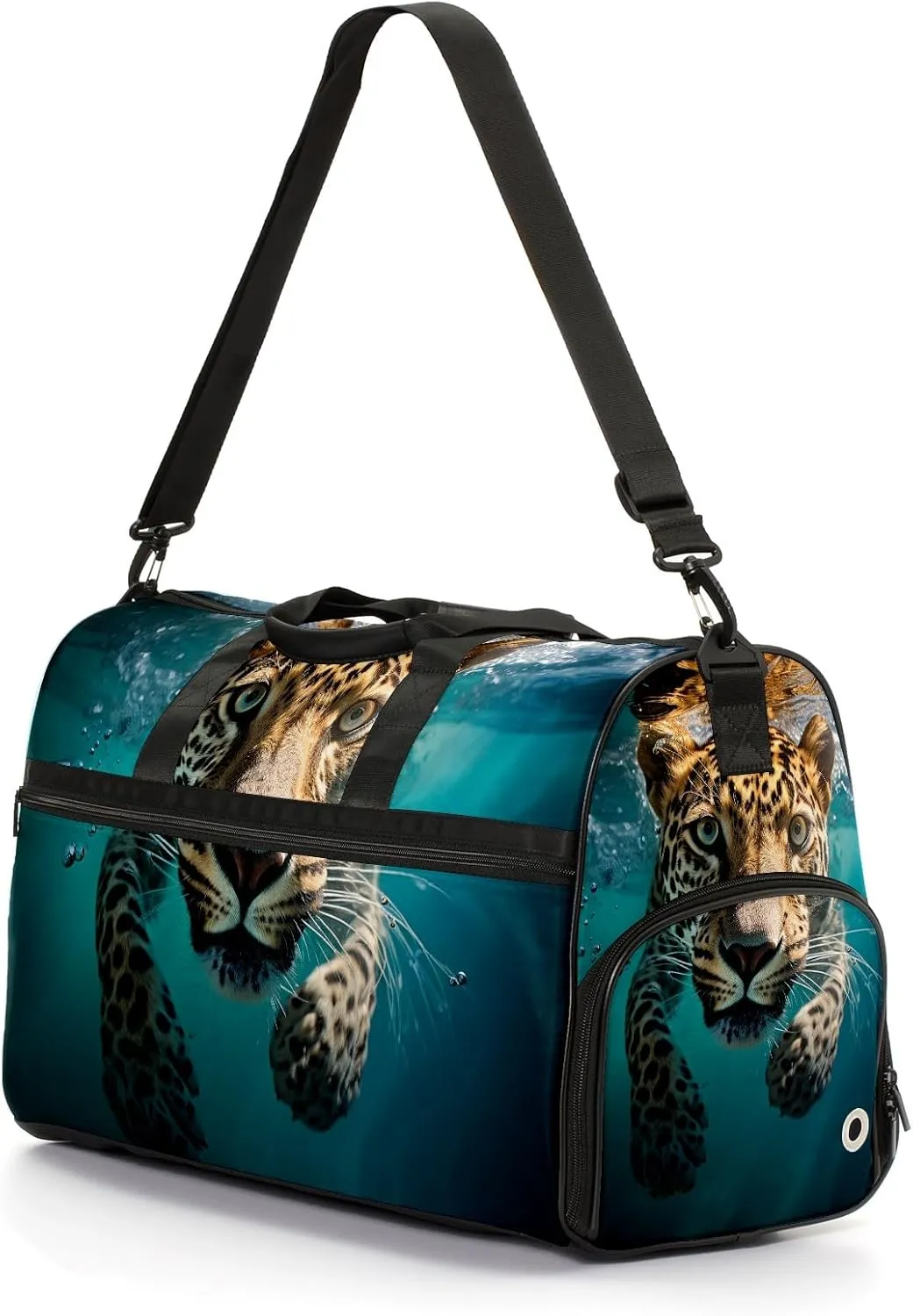 Gym Bag Women's Sports Yoga Bag - Fits up to 13.3" Laptop   Shoe Compartment, Overnight Weekender Bag Travel Bag, Dance Bag, Cheetah Underwater - 1