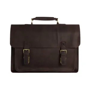 Handmade Vintage Genuine Leather Briefcase Messenger Bag