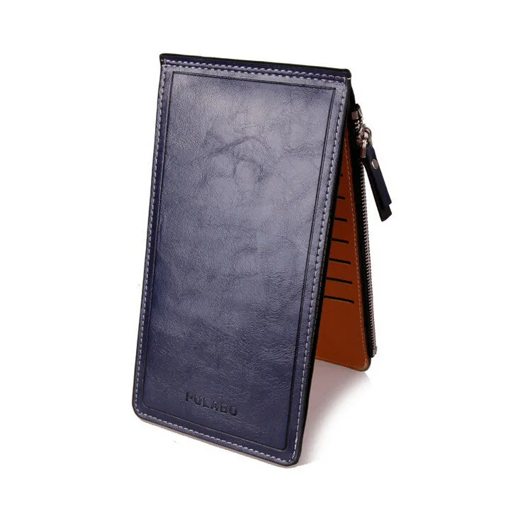 Hot sell luxury ultra-large capacity double zippers men wallets,ultra-thin leather wallets for men,fashion mens money clip