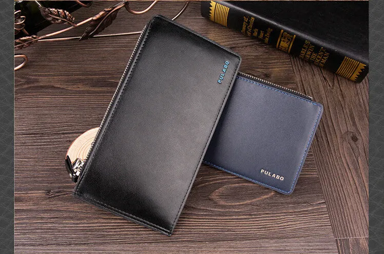 Hot sell luxury ultra-large capacity double zippers men wallets,ultra-thin leather wallets for men,fashion mens money clip
