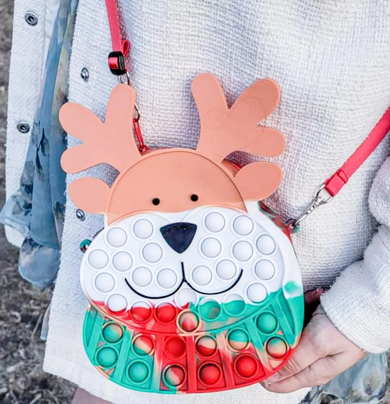 Kids Reindeer Pop It Purse