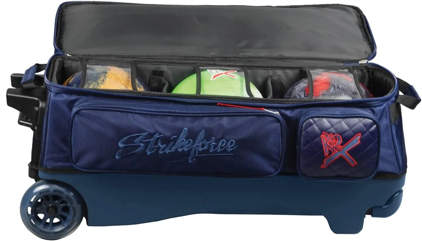 KR Strikeforce Diamond Triple Roller Premium Bowling Bag with 5" Smooth KRuze Wheels