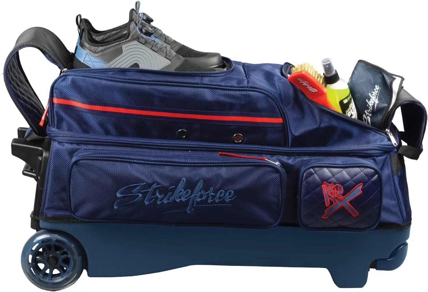 KR Strikeforce Diamond Triple Roller Premium Bowling Bag with 5" Smooth KRuze Wheels