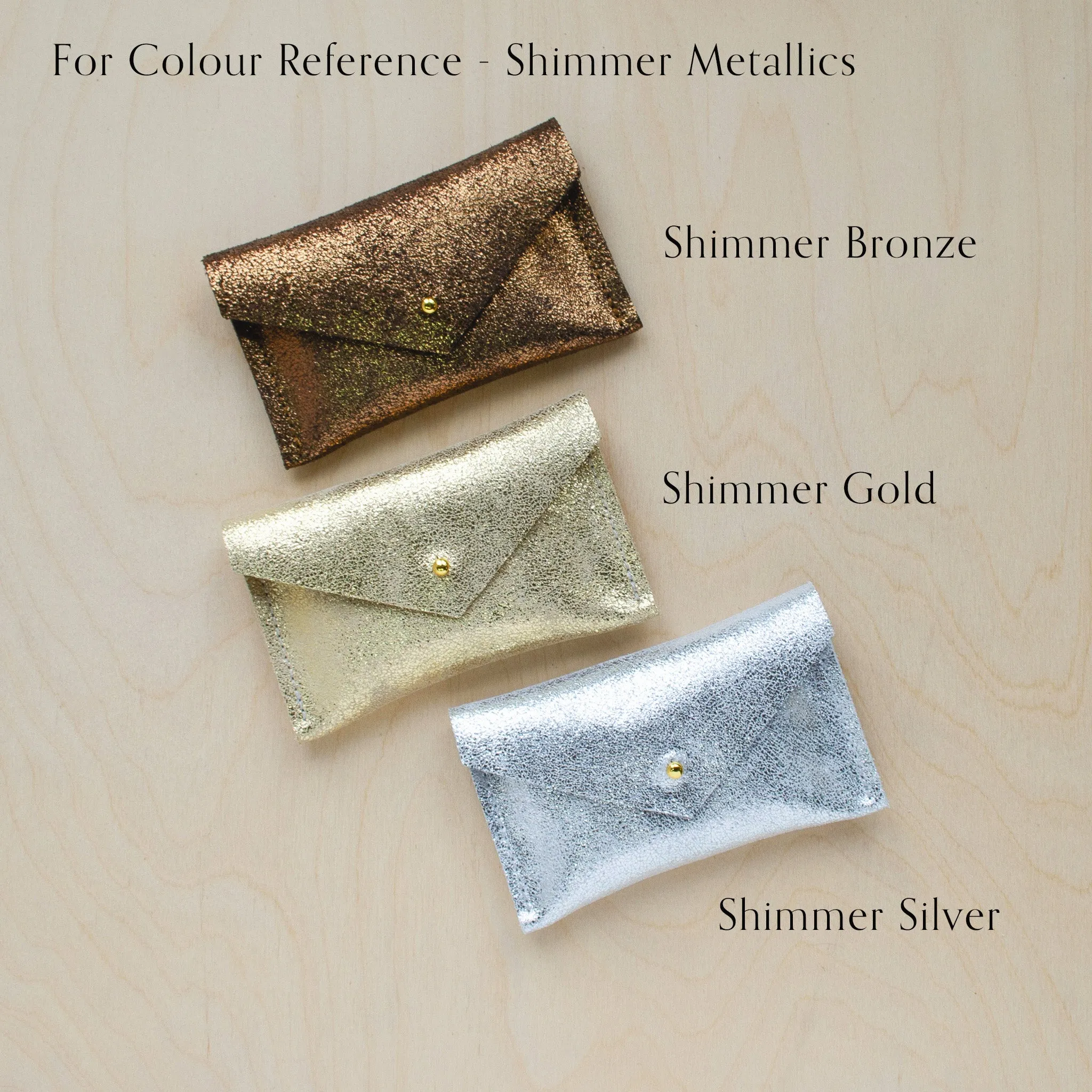 Leather Passport Holder Gold Silver & Bronze