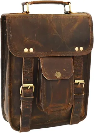 Men's Genuine Leather Small Briefcase Messenger Satchel Ipad Tab Tablet Bag 11 compatible with Apple product