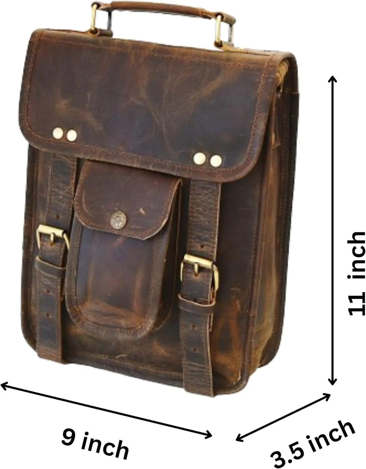 Men's Genuine Leather Small Briefcase Messenger Satchel Ipad Tab Tablet Bag 11 compatible with Apple product