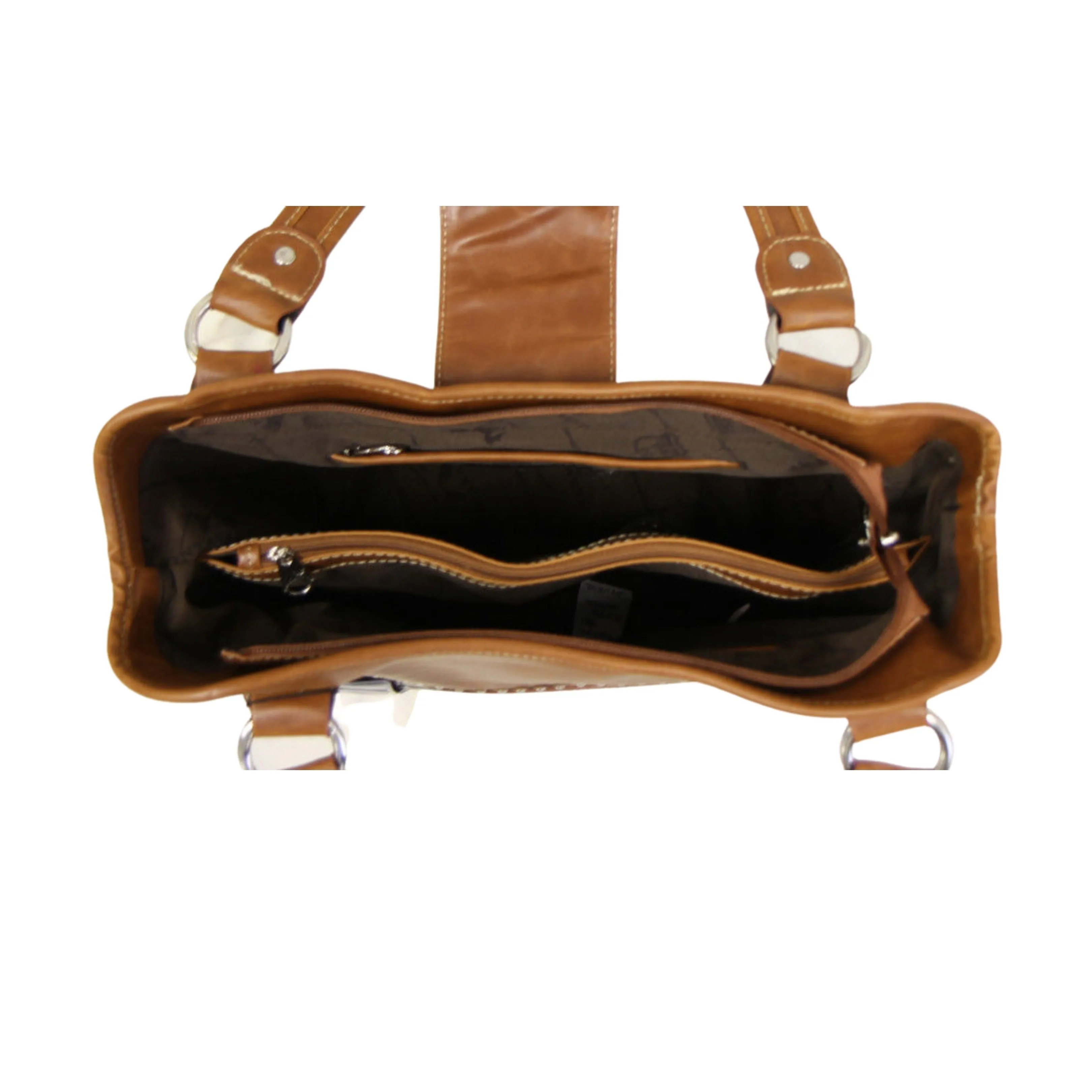 Montana West Concealed Carry Western Tooled Leather Purse and Wallet  - Brown