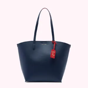 NAVY MEDIUM AGNES TOTE BAG