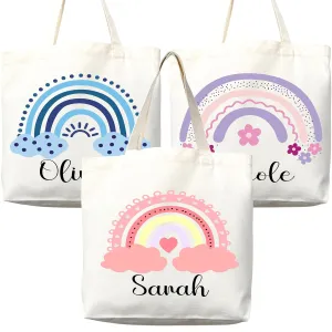 Personalized Custom Name Tote Bag - Custom Tote Shopper - Premium Canvas, Reusable, Eco-Friendly - Ideal Gift for Women, Bridesmaids, Teachers, Nurses - Customizable (Medium Bag)