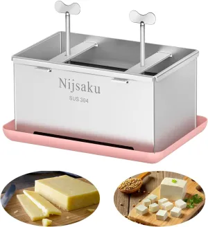 Tofu Press Stainless Steel Tofu Press & Paneer Maker - Cheese Press for Homemade Tofu, Paneer, Vegan Cheese - Heavy Duty with Adjustable Pressure for Firm or Extra Firm Tofu XL