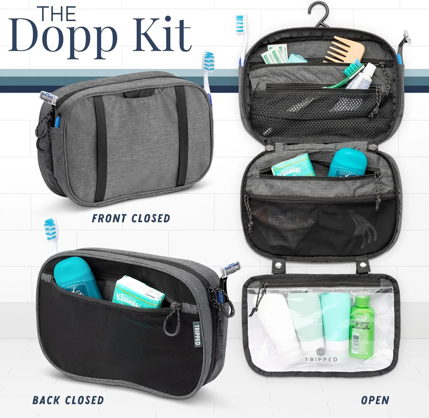 Toiletry Bag Kit Set: Hanging Travel Toiletry Bag   311 TSA Cosmetic Liquid Bag   Ultralight Accessory Organizer Pouch