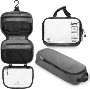Toiletry Bag Kit Set: Hanging Travel Toiletry Bag   311 TSA Cosmetic Liquid Bag   Ultralight Accessory Organizer Pouch
