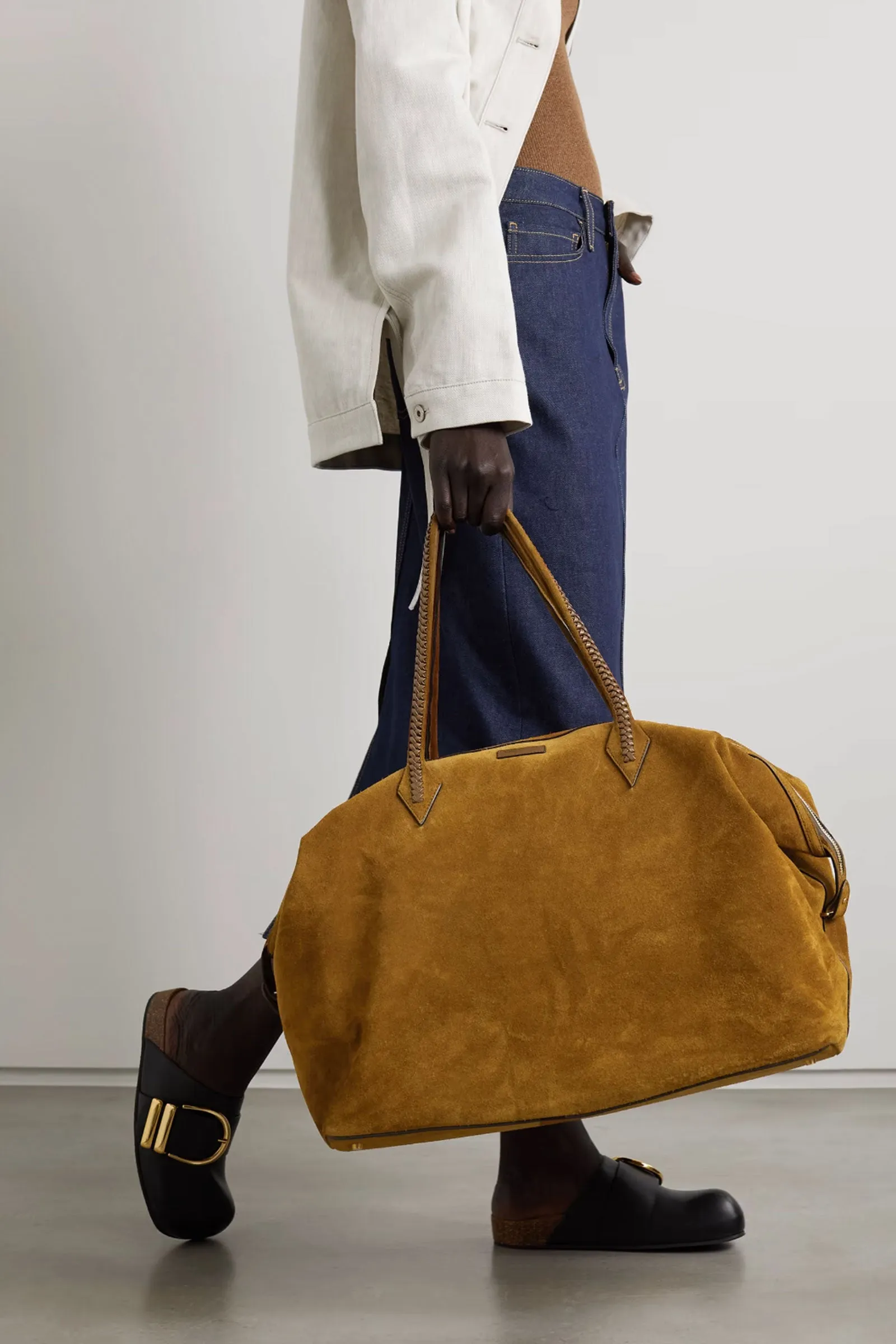 Weekend XL Leather-Trimmed Suede Tote