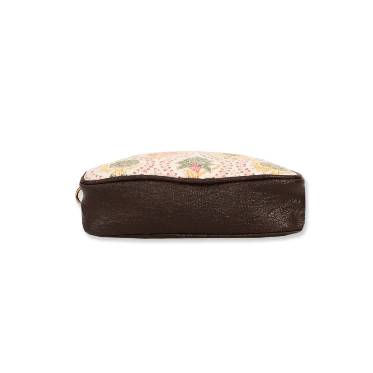 Yellow Peach Floral Block printed Box Sling Bag